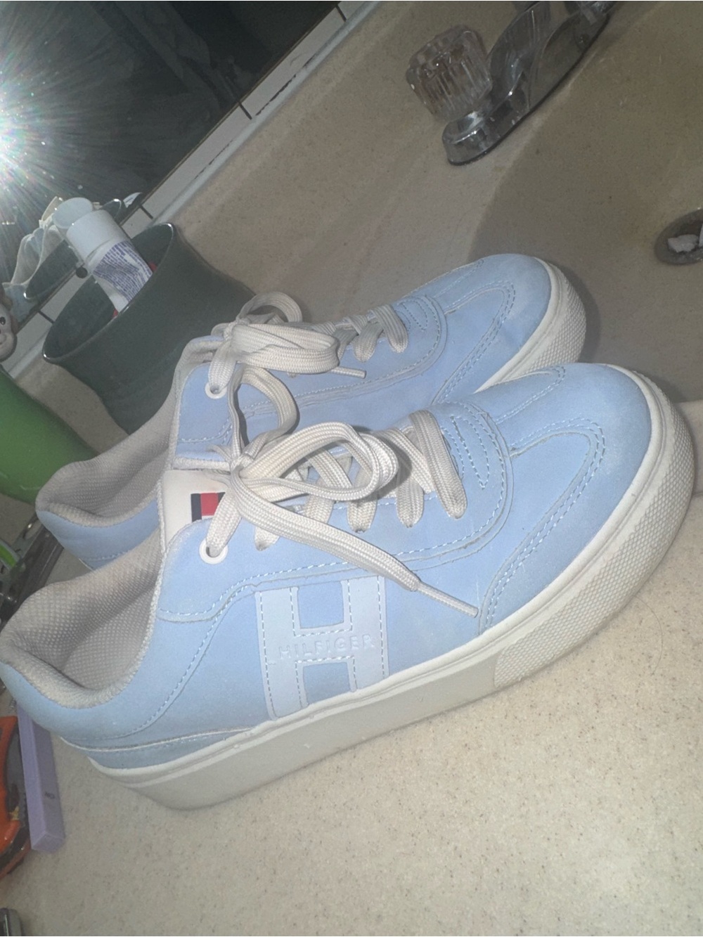 Tommy Hilfiger Kids Light Blue Low-Top Sneakers